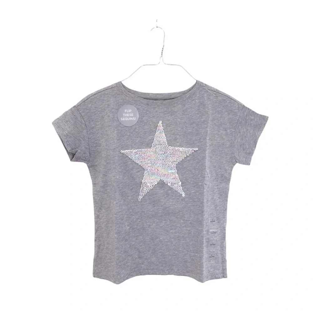 GAP Girls Flippy Sequin Graphic T-Shirt in Gray